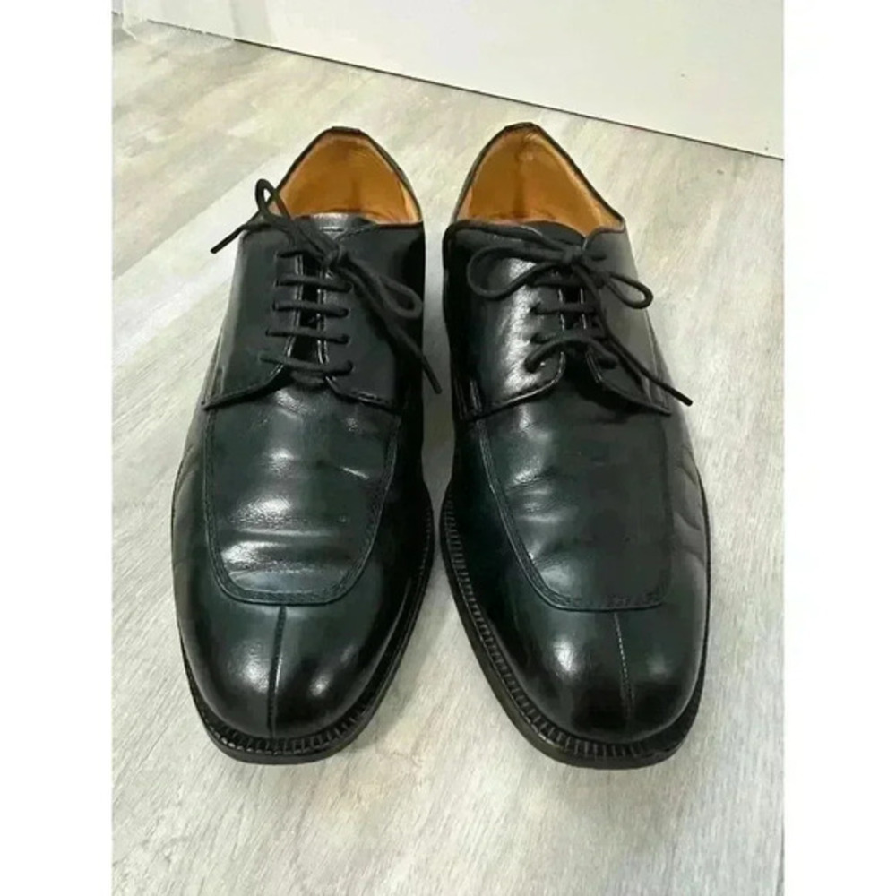 Burberry London Mens Black Leather Cap Toe Derby Dress Shoes Size 6.5